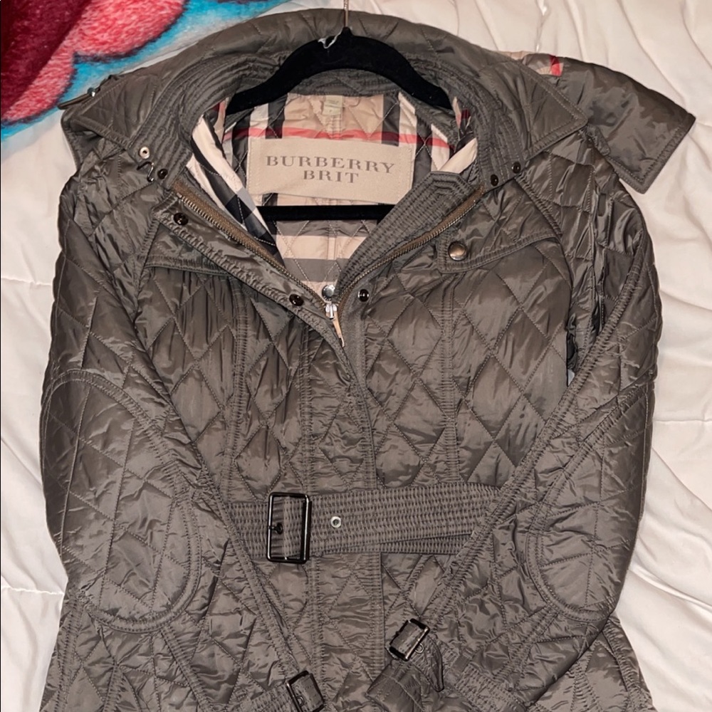 Burberry Brit CLASSIC OUTERWEAR! Finsbridge Long Quilted Coat size S